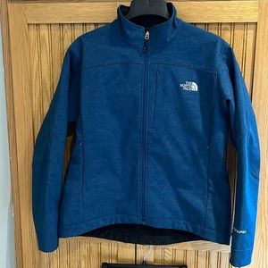 Women's The North Face Navy Blue Floral Apex Soft Shell Fleece Jacket Sz XL
